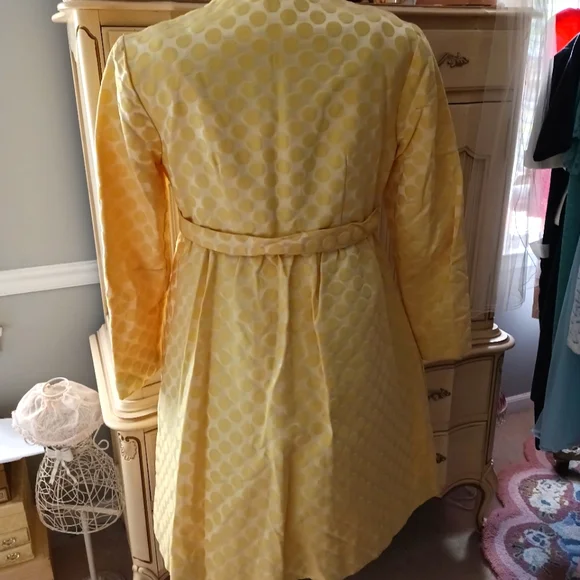 VINTAGE 1960S YELLOW POLKA DOT DRESS AND COAT! " JR. THEME NEW YORK"! UNION MADE - Picture 5 of 16